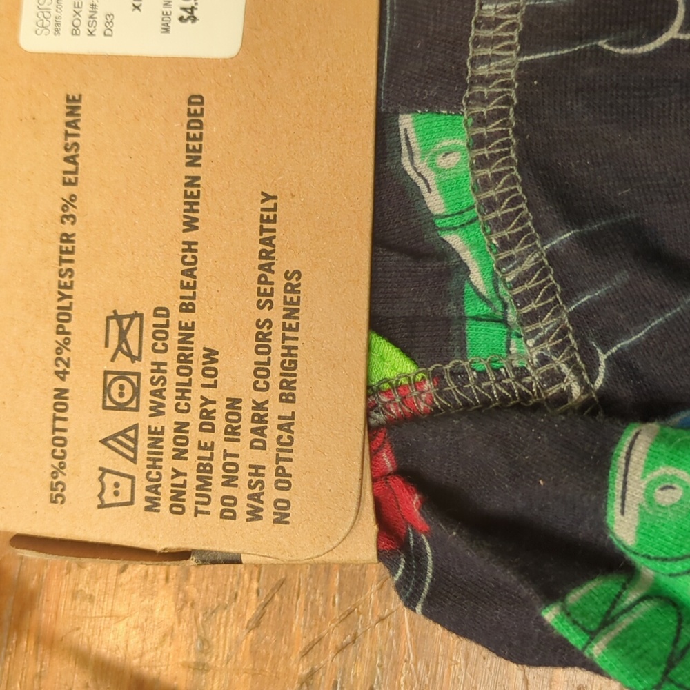 Men's Knit Boxer Briefs - Black and Green - Picture 5 of 6